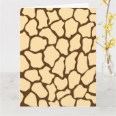 Brown Giraffe Pattern – Minimal Animal Print カード (黄色い花)
