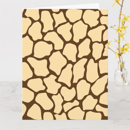 Brown Giraffe Pattern – Minimal Animal Print カード (黄色い花)