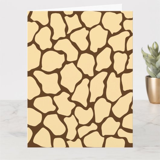 Brown Giraffe Pattern – Minimal Animal Print カード (小さな植物)