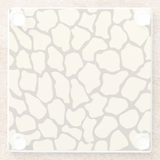 Brown Giraffe Pattern – Minimal Animal Print ガラスコースター (裏面)