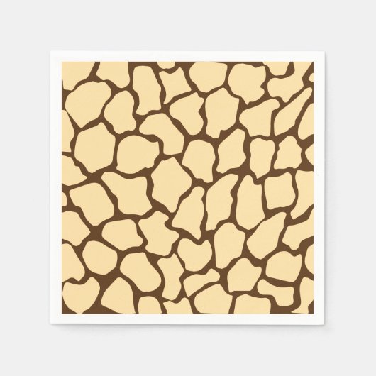 Brown Giraffe Pattern – Minimal Animal Print スタンダードカクテルナプキン (正面)