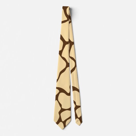 Brown Giraffe Pattern – Minimal Animal Print ネクタイ (正面)