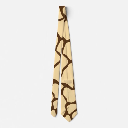 Brown Giraffe Pattern – Minimal Animal Print ネクタイ (裏面)