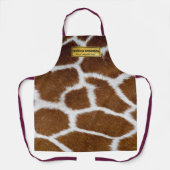Brown Giraffe Print Faux Fur Realistic Skin  エプロン (正面)