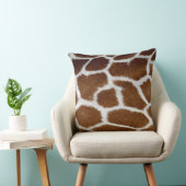 Brown Giraffe Print Faux Fur Realistic Skin クッション (椅子)