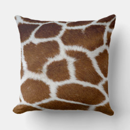 Brown Giraffe Print Faux Fur Realistic Skin クッション