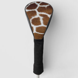 Brown Giraffe Print Faux Fur Realistic Skin ゴルフヘッドカバー