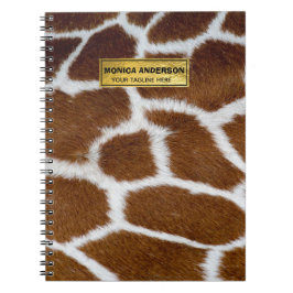 Brown Giraffe Print Faux Fur Realistic Skin ノートブック