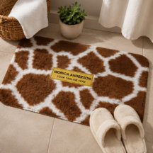 Brown Giraffe Print Faux Fur Realistic Skin 