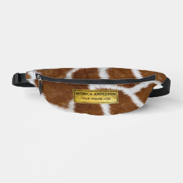 Brown Giraffe Print Faux Fur Realistic Skin ファニーパック
