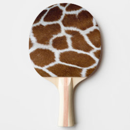 Brown Giraffe Print Faux Fur Realistic Skin 卓球ラケット