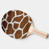 Brown Giraffe Print Faux Fur Realistic Skin  卓球ラケット (横)