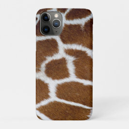 Brown Giraffe Print Faux Fur Realistic Skin iPhone 11 Proケース