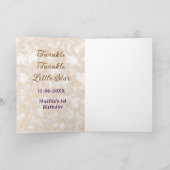 Brown glitter twinkle twinkle little star birthday カード (内部)