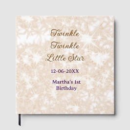 Brown glitter twinkle twinkle little star birthday ゲストブック