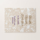 Brown glitter twinkle twinkle little star birthday ジグソーパズル (横)