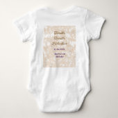 Brown glitter twinkle twinkle little star birthday ベビーボディスーツ (裏面)