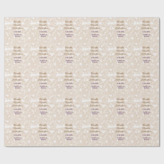 Brown glitter twinkle twinkle little star birthday ラッピングペーパー (フラット)