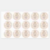 Brown glitter twinkle twinkle little star birthday ラベル (シート)