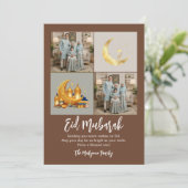 Brown Gold 2 Photo Grid Eid Mubarak Family Photo シーズンカード (スタンド正面)