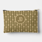 Brown Gold & Cream Large Text With Flowers アクセサリーポーチ (裏面)