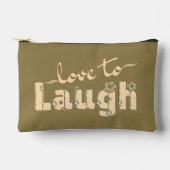 Brown Gold & Cream Large Text With Flowers アクセサリーポーチ (正面)