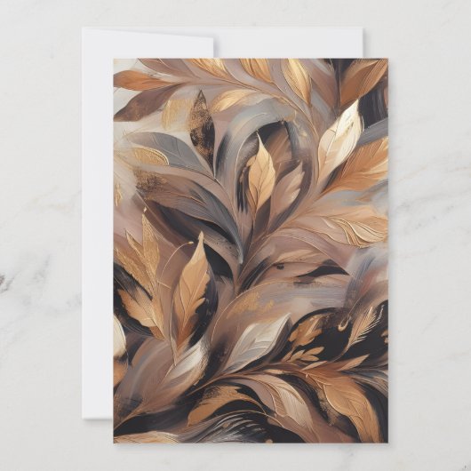 Brown & Gold Love & Commitment Ceremony 招待状 (裏面)