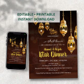 Brown & Gold Ramadan Iftar Invitation 招待状