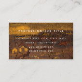 Brown Gold Rust Metallic Texture Monogram Initial 名刺 (裏面)