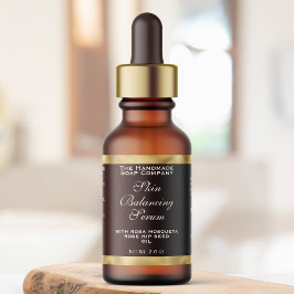 Brown & Gold Small Cosmetics Dropper Bottle Label  ラベル