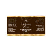 Brown & Gold Small Cosmetics Dropper Bottle Label  ラベル (正面)
