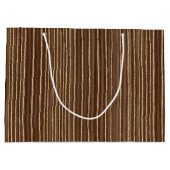 Brown Gold Stripes Christmas ラージペーパーバッグ (裏面)