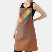 BROWN GOLD TEAL BLUE FALL GEOMETRIC PATTERN エプロン (インサイチュ)