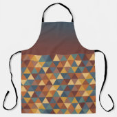 BROWN GOLD TEAL BLUE FALL GEOMETRIC PATTERN エプロン (正面)