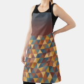 BROWN GOLD TEAL BLUE FALL GEOMETRIC PATTERN エプロン (インサイチュ)