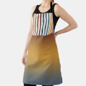 BROWN GOLD TEAL BLUE FALL GEOMETRIC PATTERN エプロン (インサイチュ)