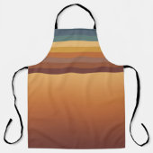 BROWN GOLD TEAL BLUE FALL GEOMETRIC PATTERN エプロン (正面)