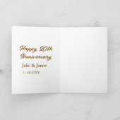 Brown golden happy 20th anniversary name datsimple カード (内部)