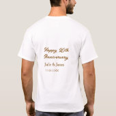 Brown golden happy 20th anniversary name datsimple tシャツ (裏面)
