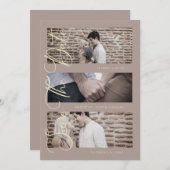 Brown Golden Trendy Modern 3 Wedding Photos (正面/裏面)