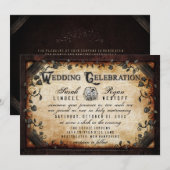 Brown Gothic Halloween披露宴情報（背面） 招待状 (正面/裏面)