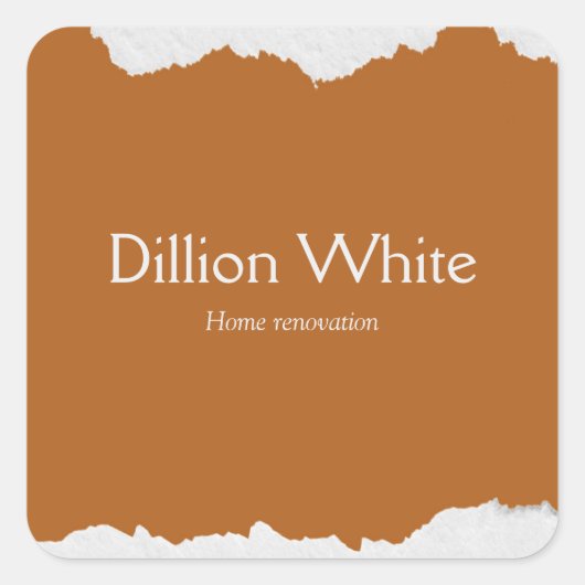 Brown gray textured print スクエアシール (正面)