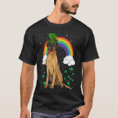 Brown Great Dane St Patricks Day Leprechaun Tシャツ (正面)