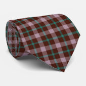 Brown Green and Dark Pink Plaid Neck Tie ネクタイ (ロール)