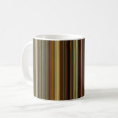 Brown Green and Gold Stripes コーヒーマグカップ (正面左)