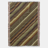 Brown Green and Gold Stripes スローブランケット (正面縦)