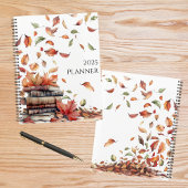 Brown Green Red Rustic Autumn Leaves Books 2025 プランナー手帳