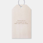 Brown Green Teddy Bear Baby Shower Thank You ギフトタグ (裏面)