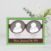 Brown Green Twins誕生のお知らせ 案内状 (スタンド正面)