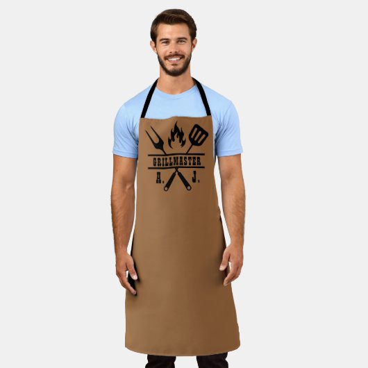 Brown Grillmaster BBQ Apron エプロン (着用した状態)